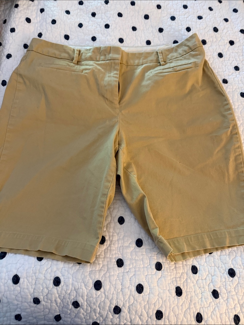 Lands' End Women's Chino Bermuda Shorts in khaki shorts size 10